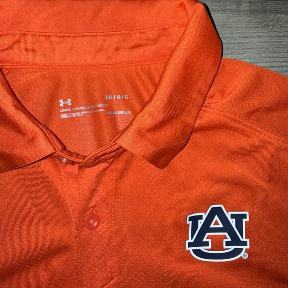 Auburn University Tigers Under Armor Large Polo Shirts - Lot of 2 - Picture 9 of 9